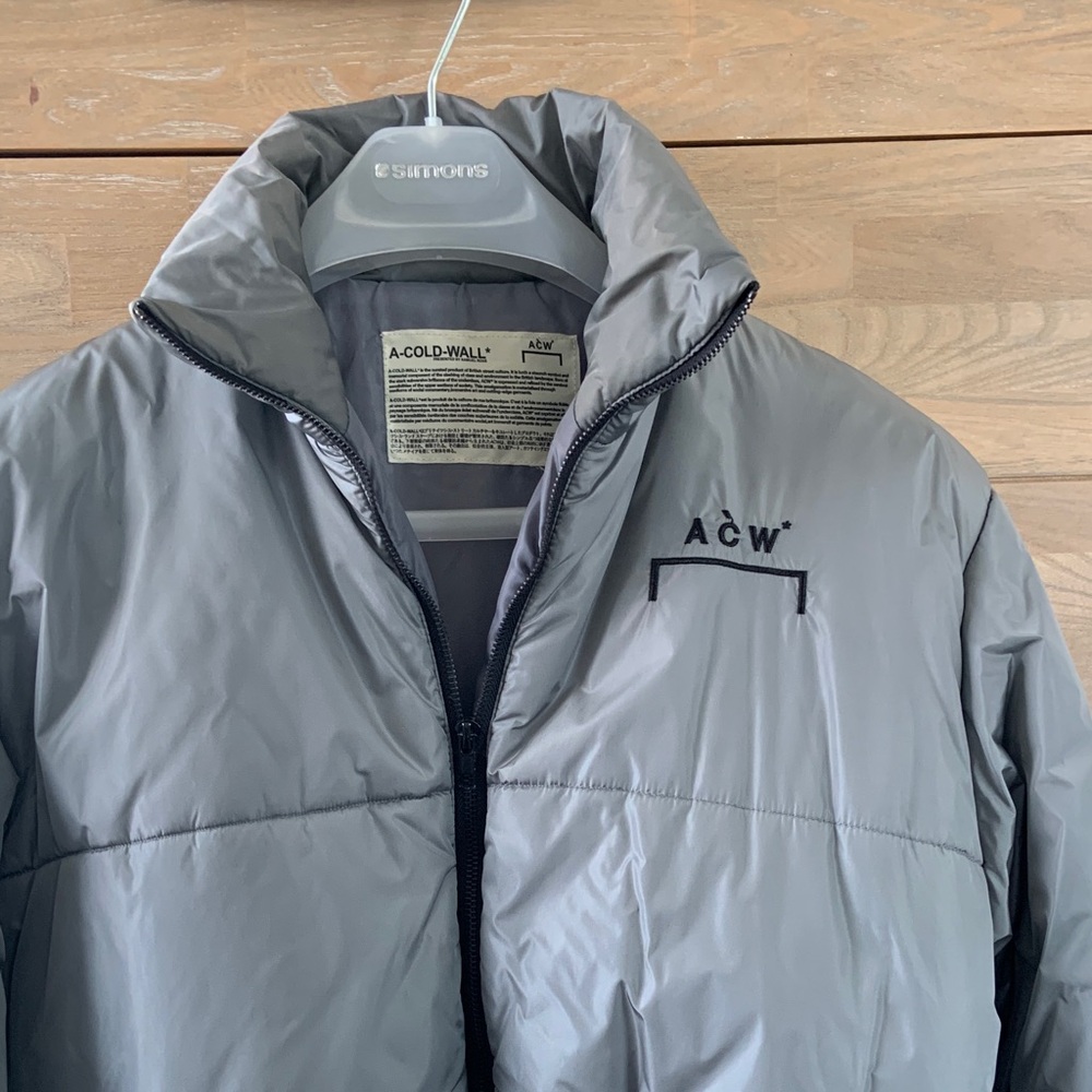 A-COLD-WALL* Light Gray Puffer Jacket - Picture 3 of 6
